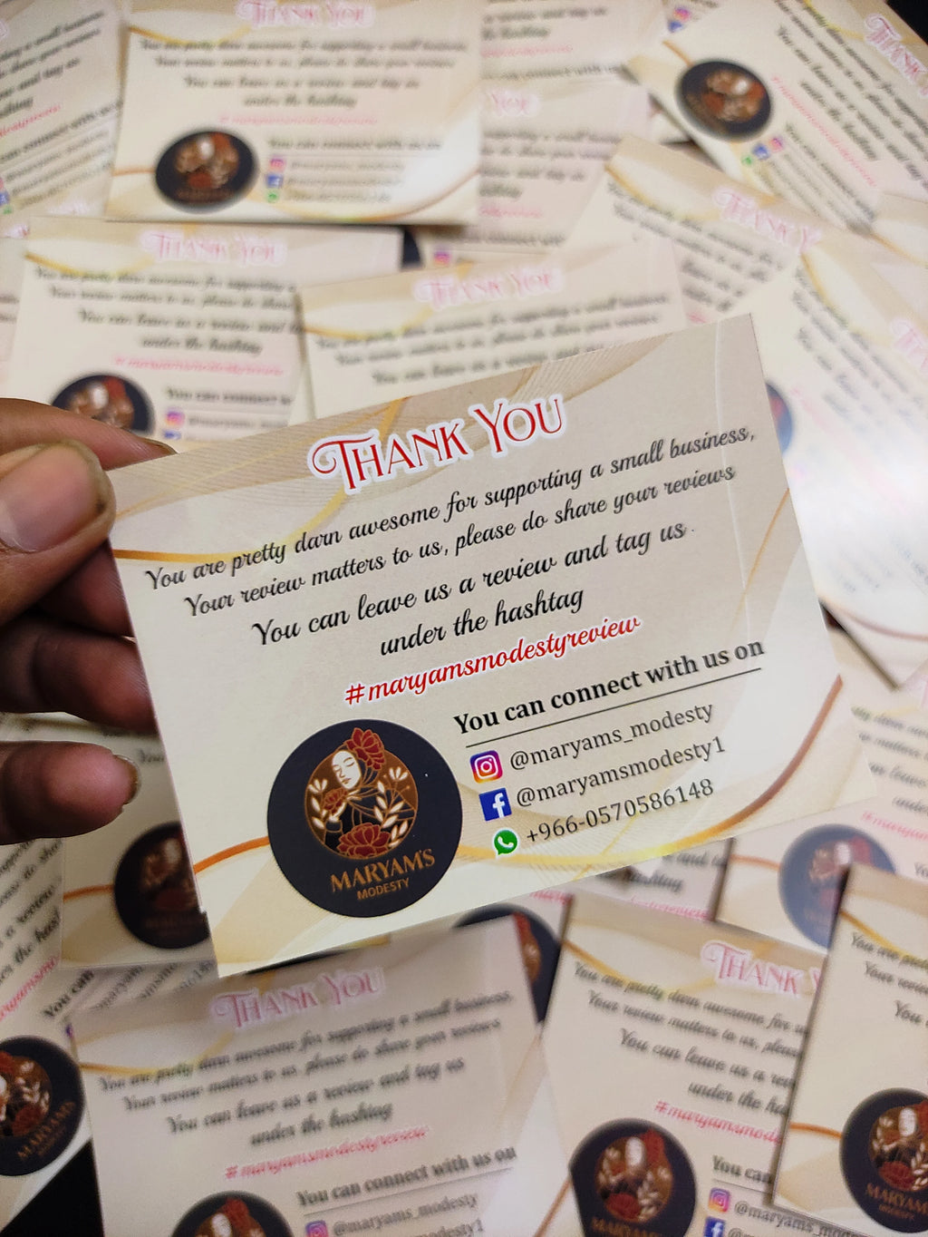 Customized Thank You Cards - Single Side