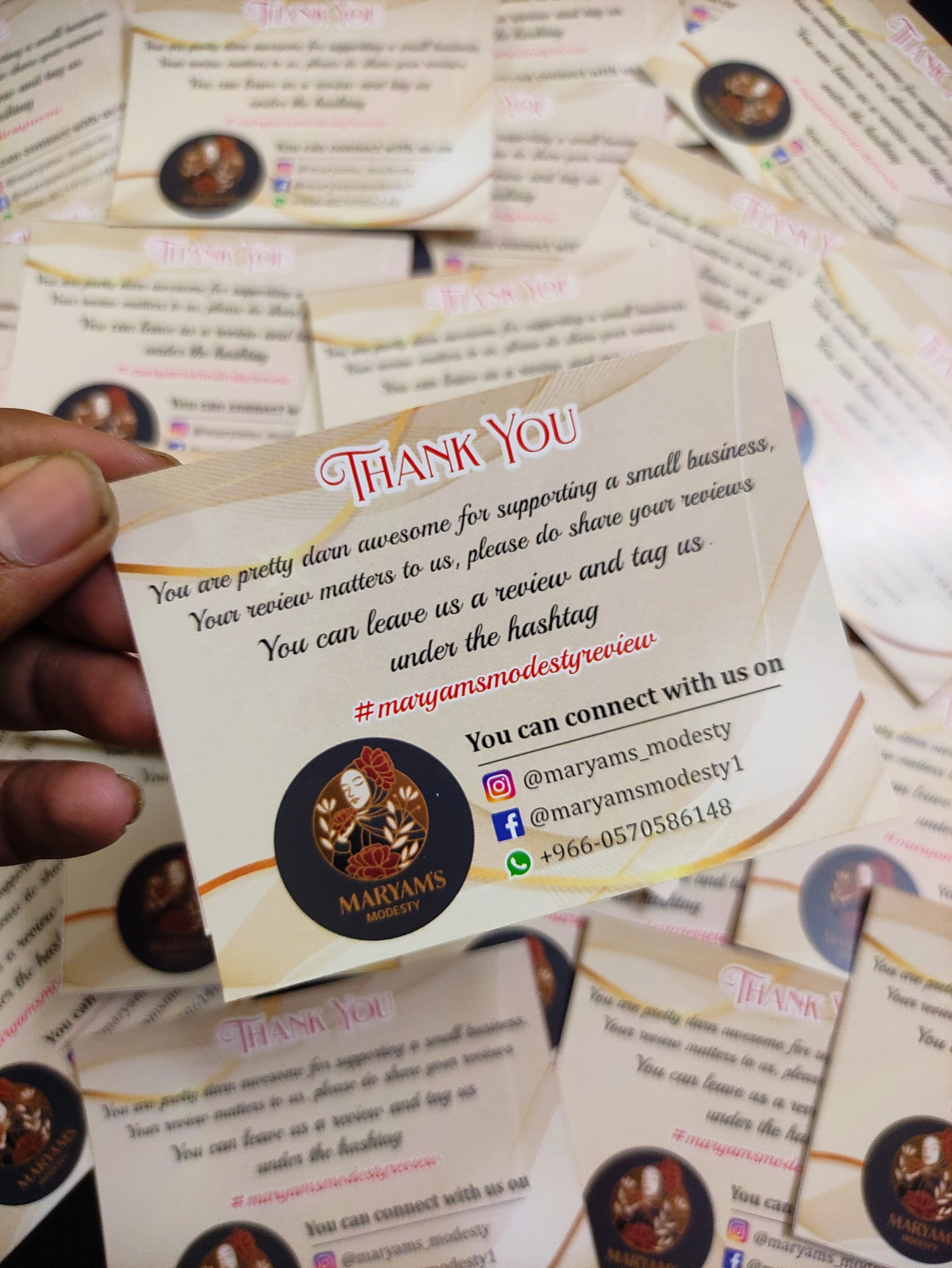 Customized Thank You Cards - Single Side